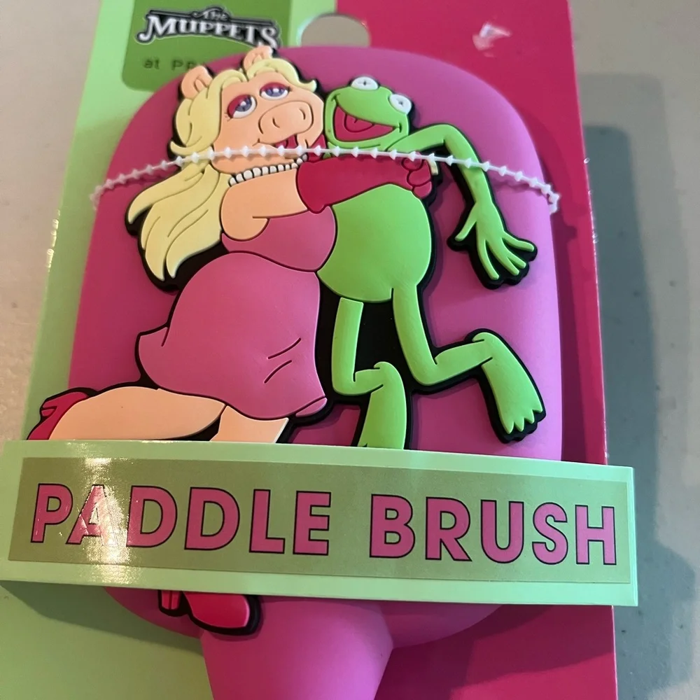 Pink Paddle Brush with Cartoon Design